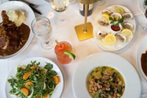 A selection of dishes and cocktails at Mannino’s Oakdale